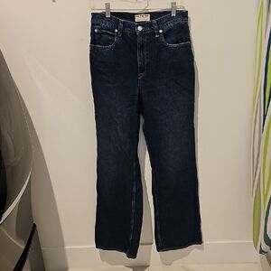 We Th Free Classic High Waisted, Wide Leg Women's Blue Jeans